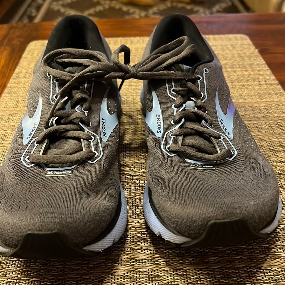Brooks Glycerin 18 Charcoal Gray Blue Trail Running Shoes Women's 9 B Medium